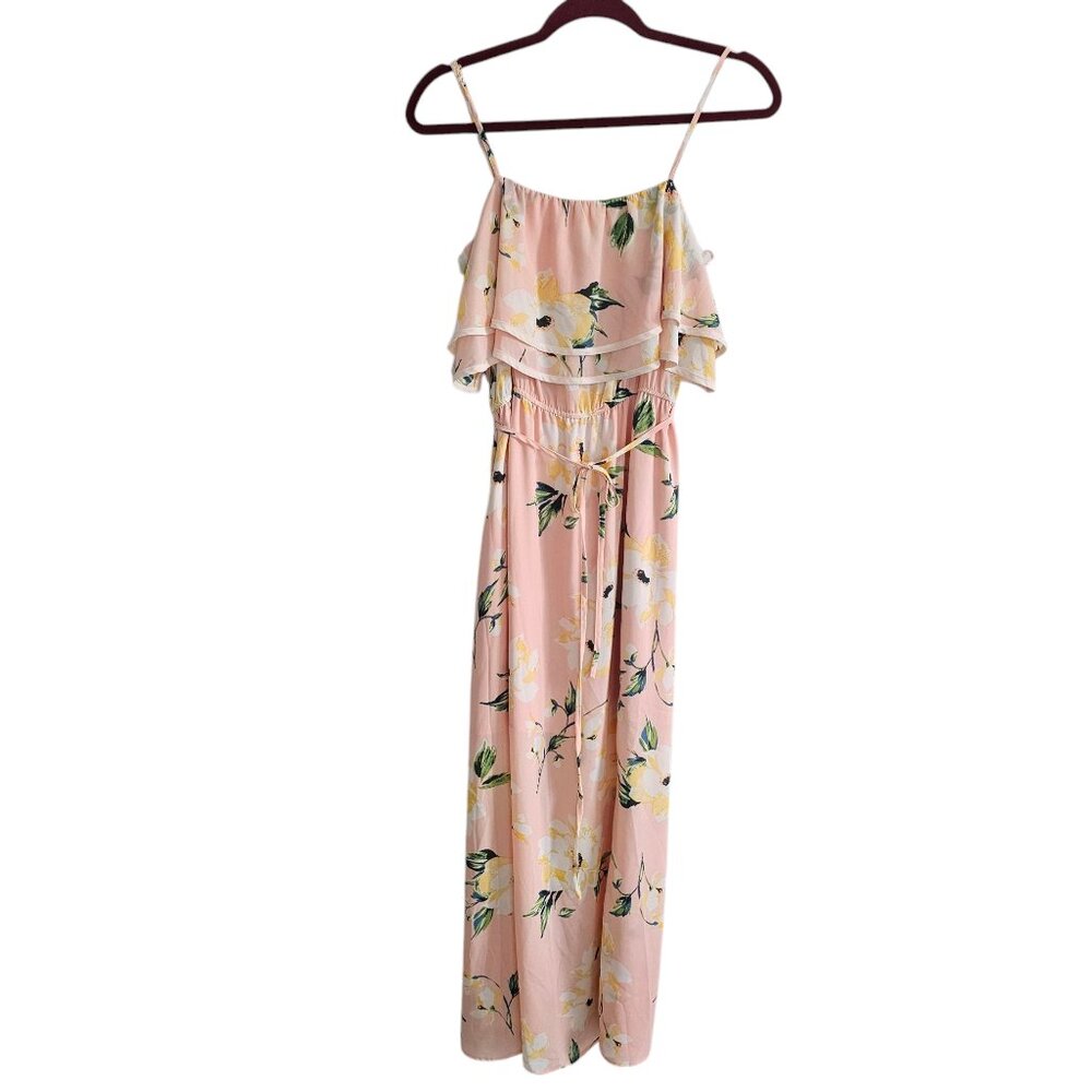 NWT June & Hudson Size M Blush Pink Floral Maxi Dress Adjustable Straps